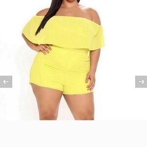 NWT FASHION NOVA BRIGHT YELLOW ROMPER 3X